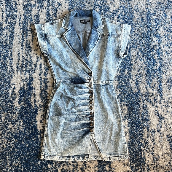 retrofete Gia Dress in Light Blue Acid Small - Picture 4 of 12